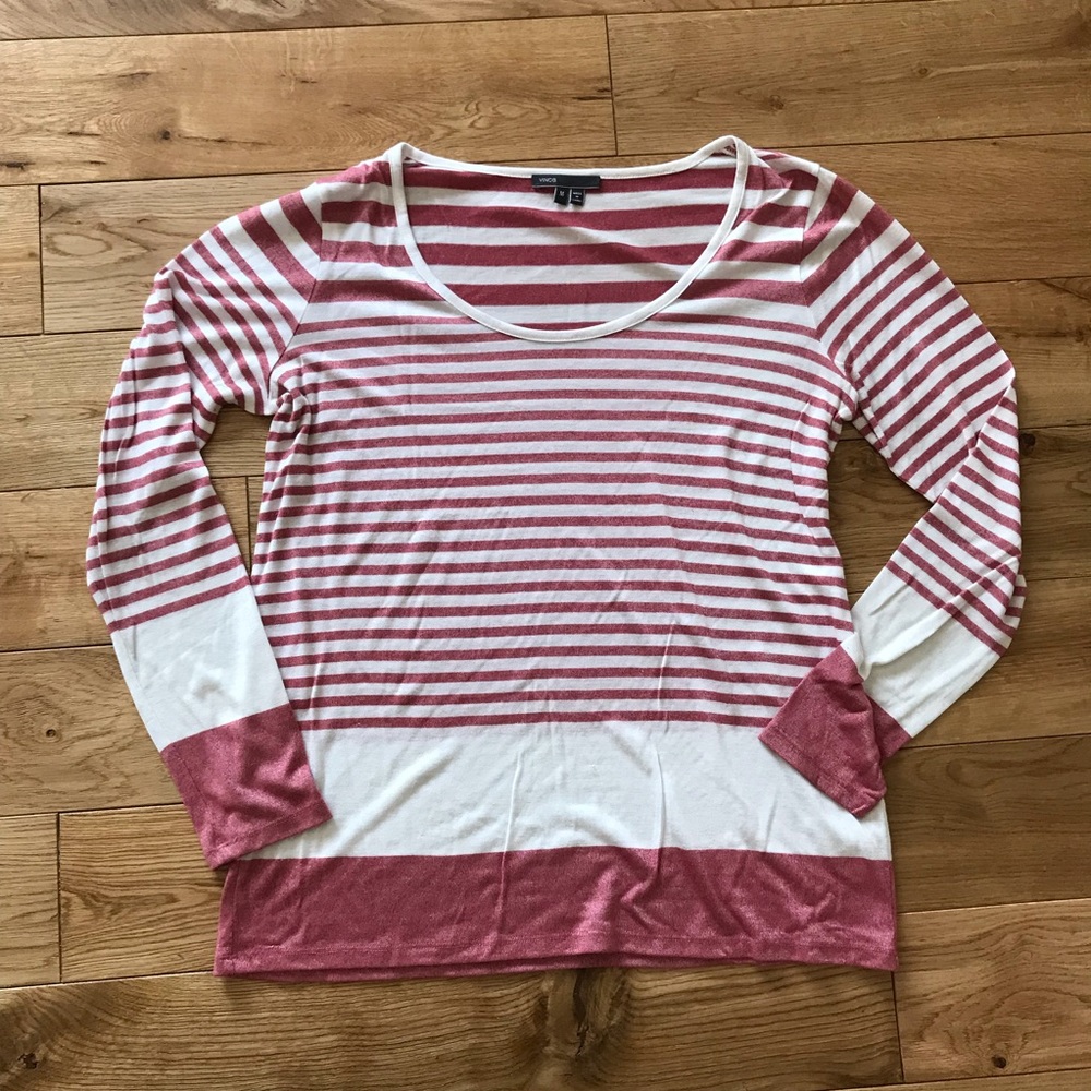Vince striped lightweight long sleeves top